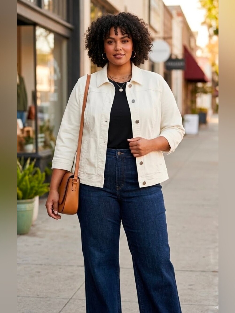 Chico's Women's White Button-Up Lightweight Denim Flattering Jacket Women Size 3